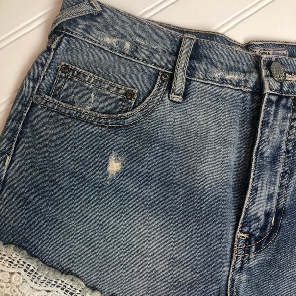 Free People Distressed Denim Shorts - Picture 2 of 5